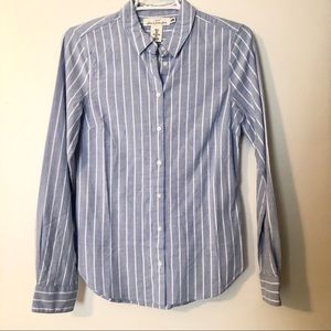 H&M Logg Blue/White Stripe Button Down Shirt NWT